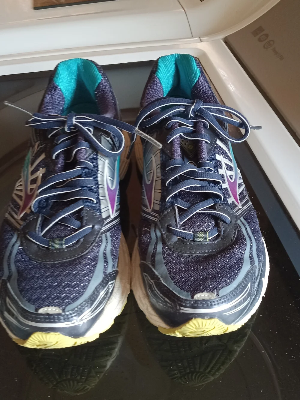 Brooks Women's Navy Purple Teal Running Shoes - Picture 4 of 7